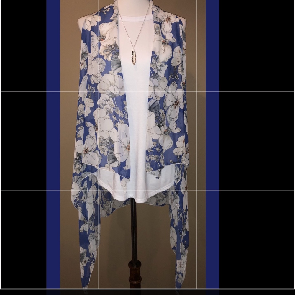 Blue floral Vest